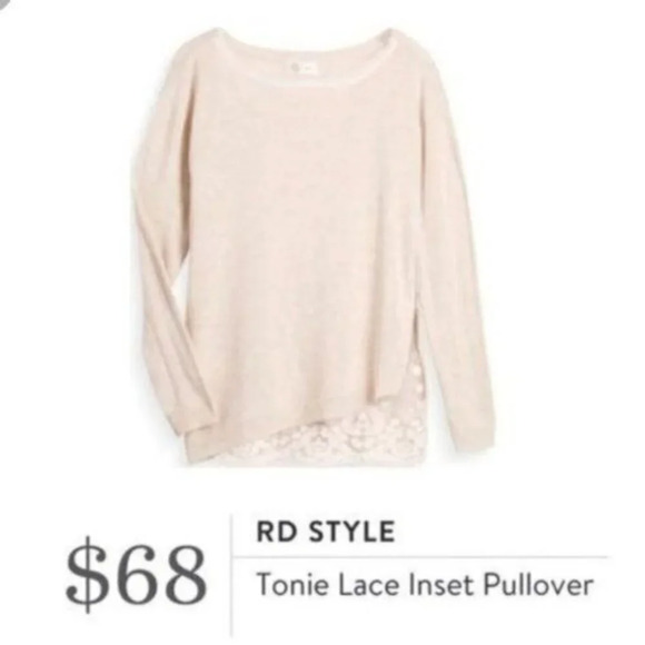 Stitch Fix RD STYLE Tonie Lace Accent Pullover New - Picture 1 of 5